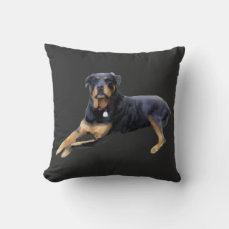 Majestic Rottweiler: Serenity in Strength Throw Pillow