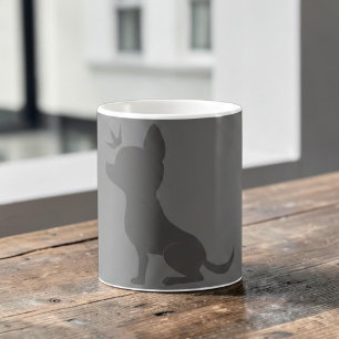 Majestic Royal Chihuahua in a Crown Silhouette Coffee Mug