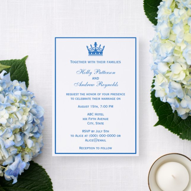Majestic Royal Crown #1 Framed Wedding Invitation (Front)