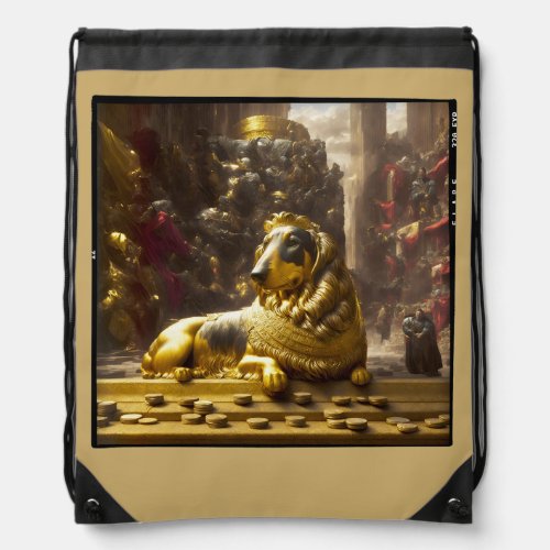 Majestic Royal Dog Drawstring Bag