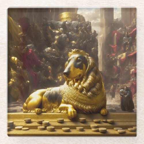 Majestic Royal Dog Glass Coaster