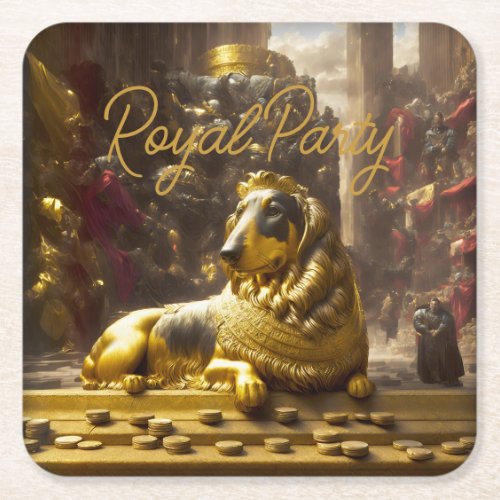 Majestic Royal Dog Square Paper Coaster