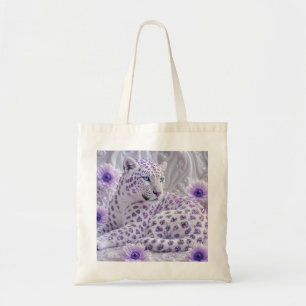 Majestic Royal Purple Jeweled Leopard Art Tote Bag