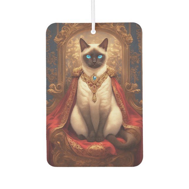 Majestic Royal Siamese Cat Portrait Air Freshener (Front)