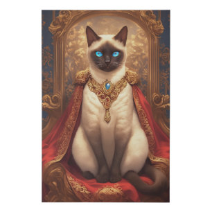 Majestic Royal Siamese Cat Portrait Faux Canvas Print