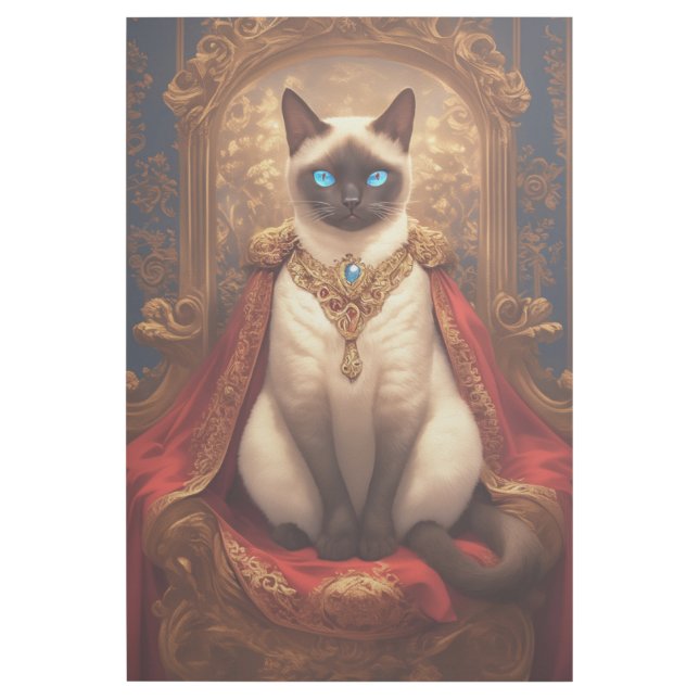 Majestic Royal Siamese Cat Portrait Gallery Wrap (Front)