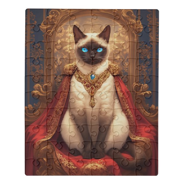 Majestic Royal Siamese Cat Portrait Jigsaw Puzzle (Puzzle Vertical)