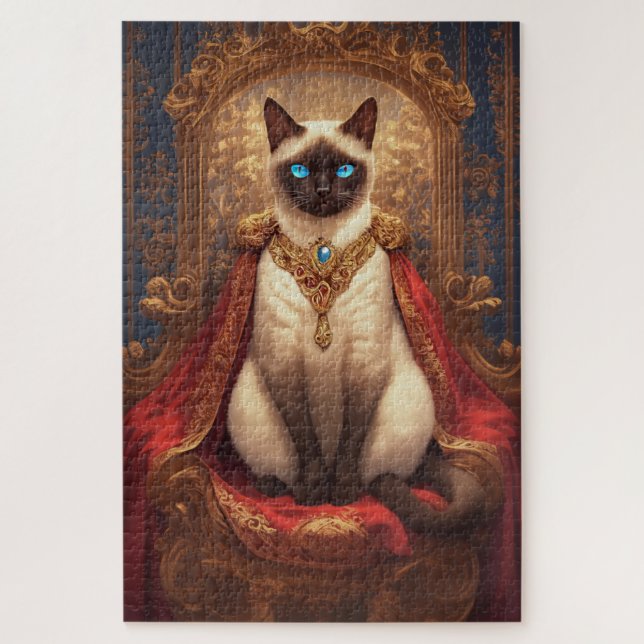 Majestic Royal Siamese Cat Portrait Jigsaw Puzzle (Vertical)