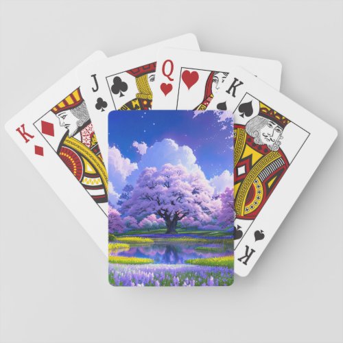 Majestic Sakura Tree Poker Cards