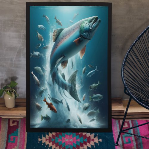 Majestic Salmon During Moonlit Dance 24x36 Poster