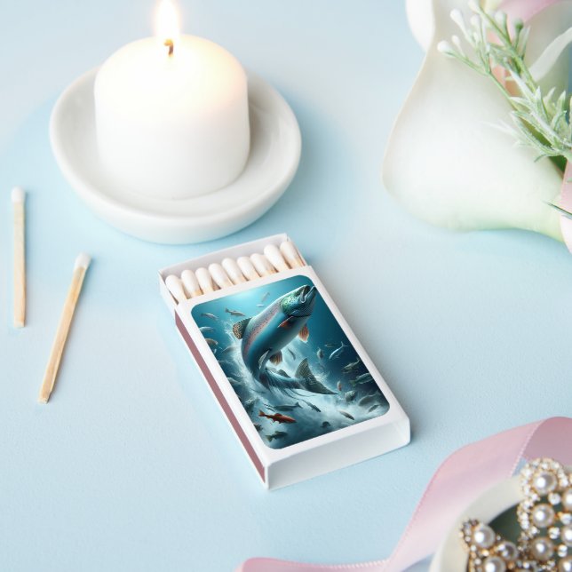 Majestic Salmon During Moonlit Dance  Matchboxes (Insitu)