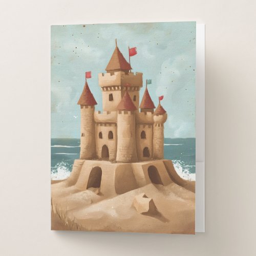 Majestic Sandcastle by the Sea Pocket Folder Majestic Sandcastle by the Sea Pocket Folder