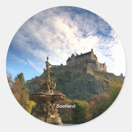 Majestic Scotland scenic photograph Classic Round Sticker