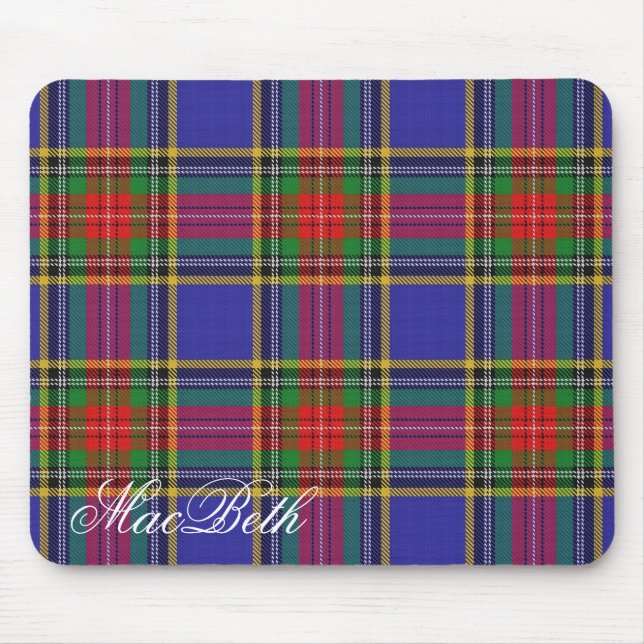Majestic Scottish Clan MacBeth Tartan Mouse Pad (Front)