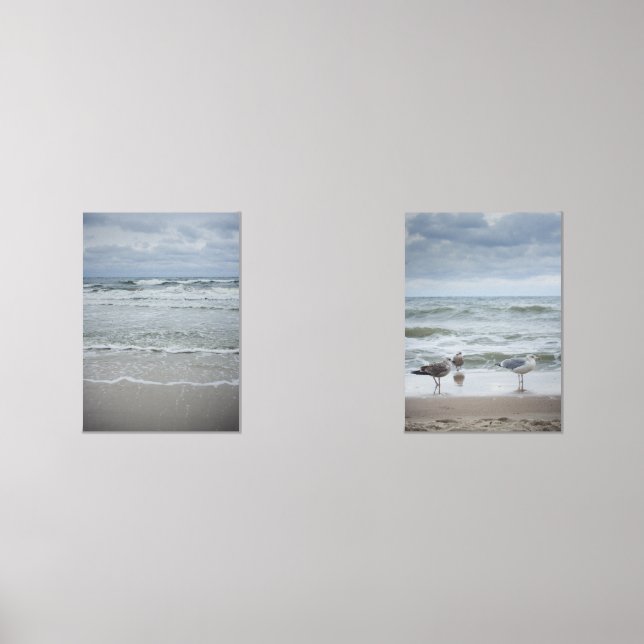 Majestic sea with waves under stormy skies wall art sets (Front)
