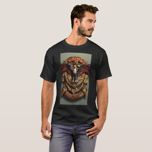 "Majestic Sentinel: The Hawk in Flight" T-Shirt (Front Full)