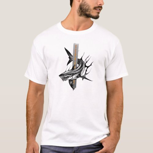 Majestic Shark Illustration with a Touch of Terror T_Shirt
