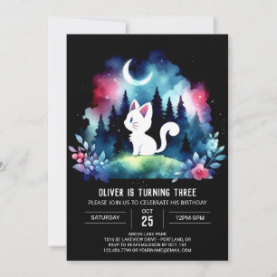 Majestic Simple Cat Birthday Invitation