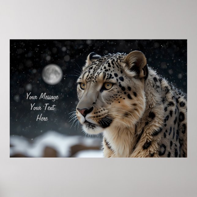 Majestic Snow Leopard Celestial Guardian Poster (Front)