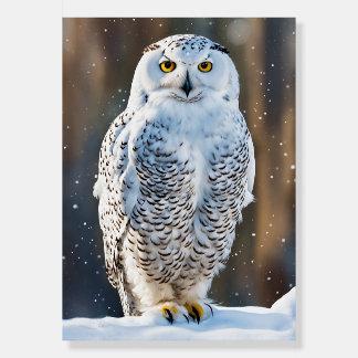 Majestic Snow Owl in a Winter Wonderland Foam Board