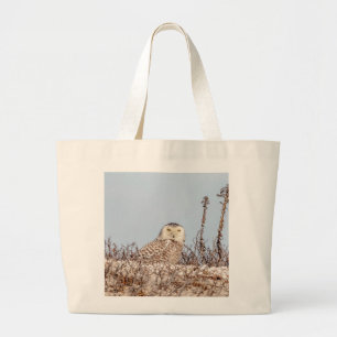 Majestic Snowy Owl of the Connecticut Coast Large Tote Bag