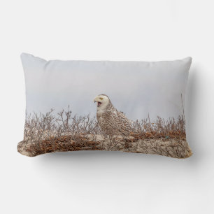 Majestic Snowy Owl of the Connecticut Coast Lumbar Pillow