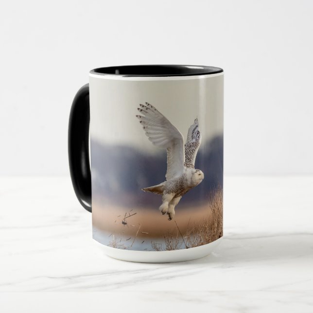 Majestic Snowy Owl of the Connecticut Coast Mug (Front Left)