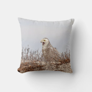 Majestic Snowy Owl of the Connecticut Coast Throw Pillow