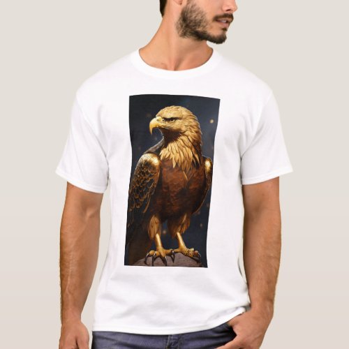 Majestic Soar The Golden Eagles Reign T_Shirt