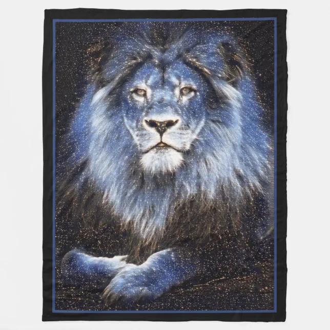 Majestic Sparkle Lion Fleece Blanket | Zazzle