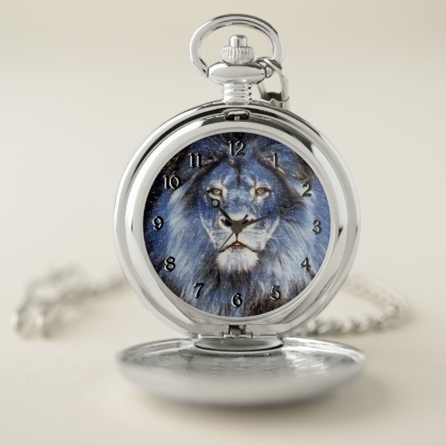 Majestic Sparkle Lion Pocket Watch (Inside)