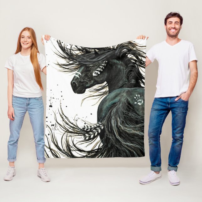 Majestic Spirit Horse by Bihrle Fleece Blanket (In Situ)