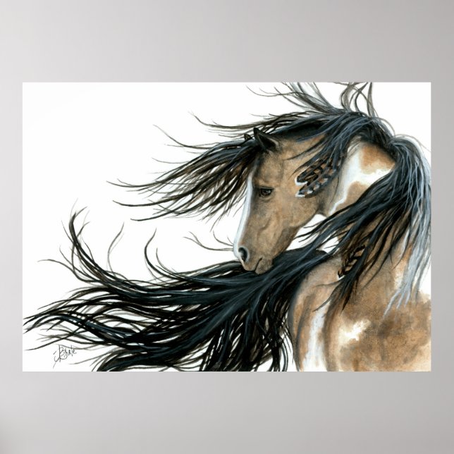Majestic Spirit Pony Horse Poster by BiHrLe (Front)