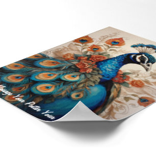 Majestic Splendor: The Boho Peacock Poster
