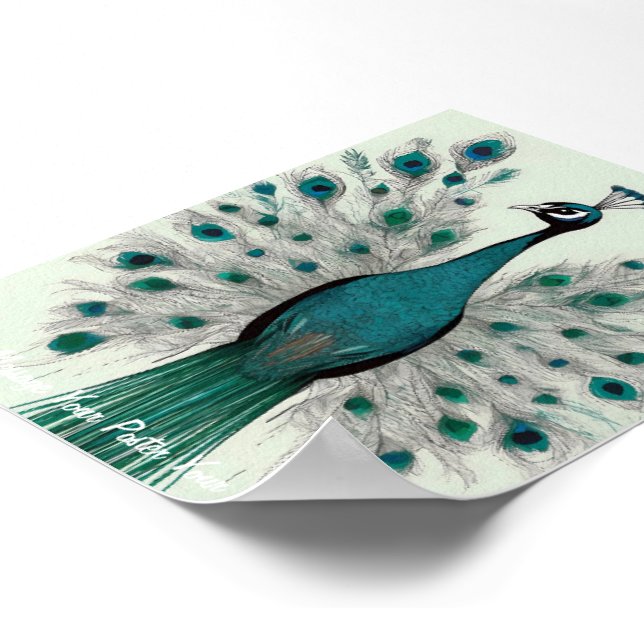 Majestic Splendor: The Boho Peacock Poster (Corner)