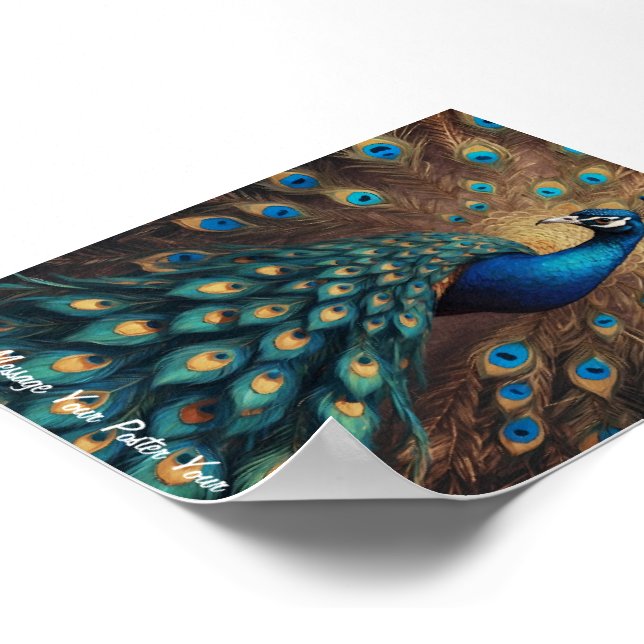 Majestic Splendor: The Boho Peacock Poster (Corner)