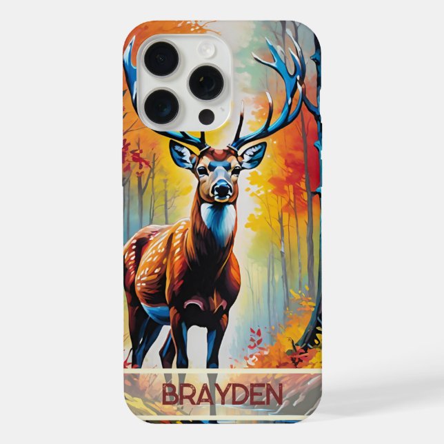 Majestic Stag Amidst Autumn Splendor iPhone Case (Back)