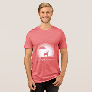 Majestic Stag Silhouette Under Lunar Light Style B Tri-Blend Shirt
