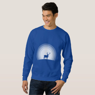 Majestic Stag Silhouette Under Lunar Light Sweatshirt