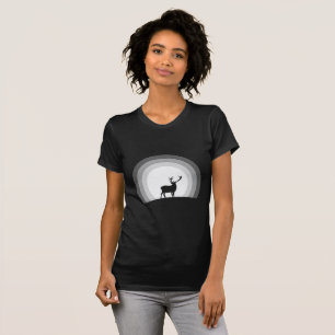 Majestic Stag Silhouette Under Lunar Light T-Shirt