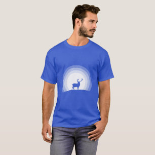 Majestic Stag Silhouette Under Lunar Light T-Shirt