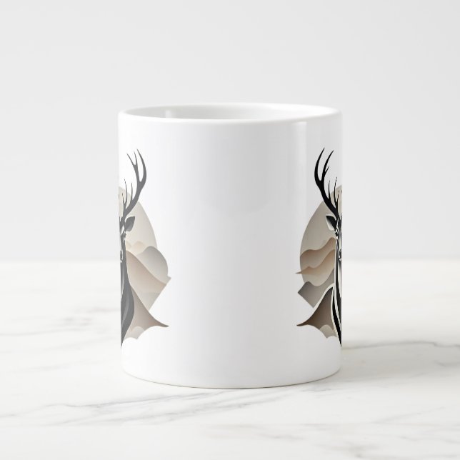 Majestic Stag – Wilderness Spirit Giant Coffee Mug (Front)