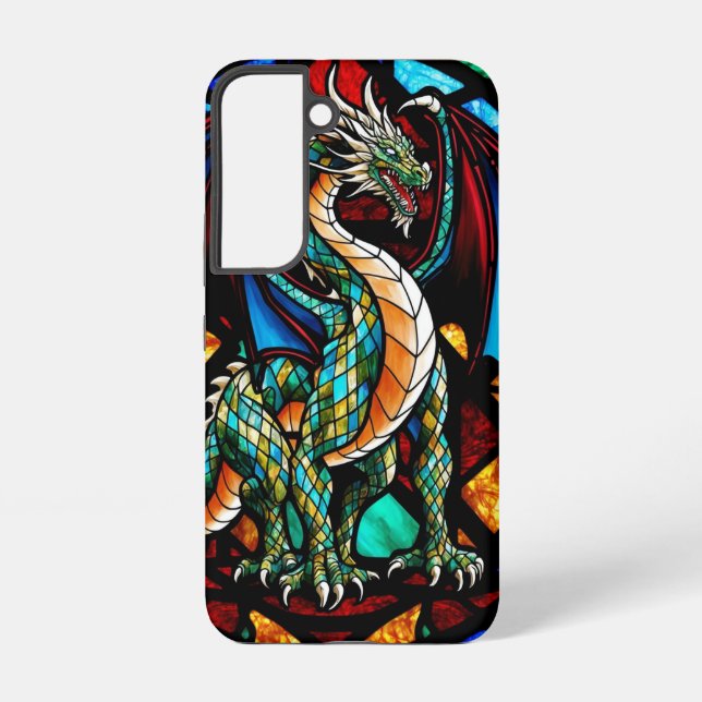 Majestic Stained Glass Dragon Mythical Masterpiece Samsung Galaxy Case (Back)
