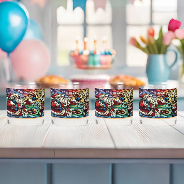 Majestic Stained Glass Santa and Reindeerts (Insitu (Baby Shower))