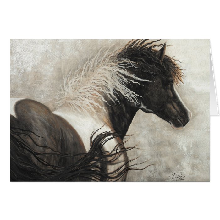 Majestic Stallion Pinto Horse by BiHrle Card
