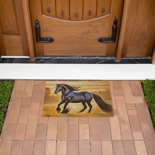 Majestic Stallion Run Design Fiber Doormat (Insitu (Outdoor))
