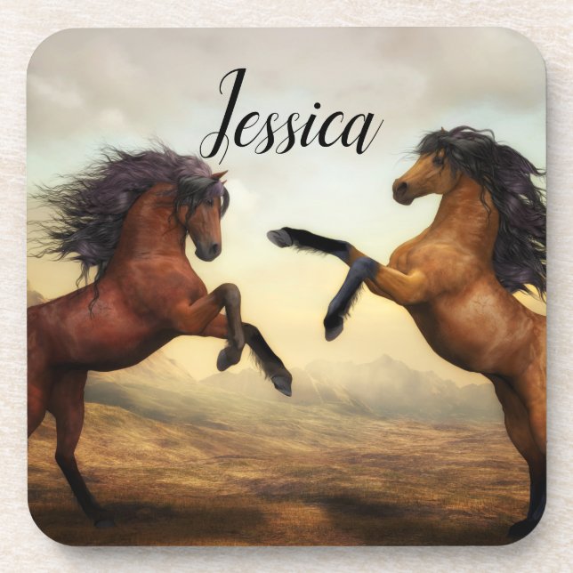 Majestic Stallions Beverage Coaster (Front)