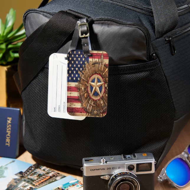 Majestic Star-Spangled Banner Luggage Tag (Front & Back)