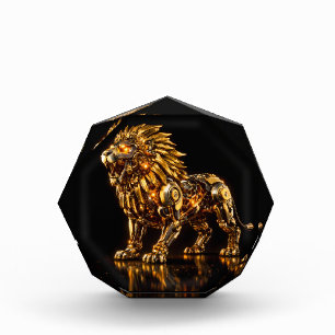 Majestic Steampunk Gold Lion Acrylic Award