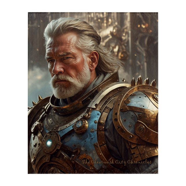 Majestic Steampunk King Acrylic Wall Art Portrait (Front)